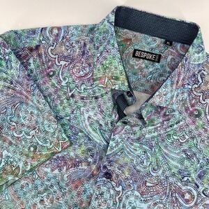 Bespoke Sport‎ Shirt Paisley Print Short Sleeve Button Up Casual XL